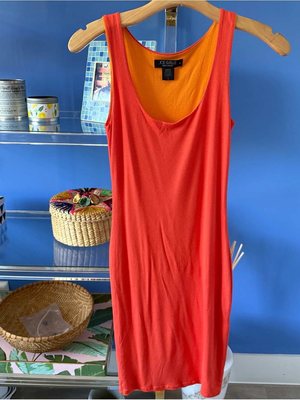 Coral Bodycon Tank Midi Dress | Small